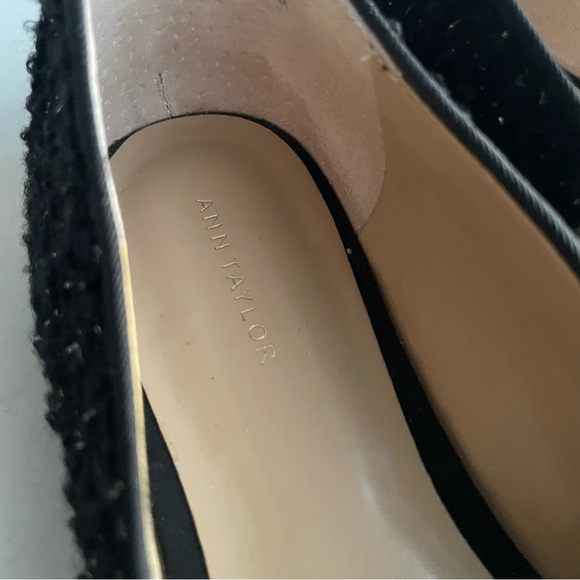 Ann Taylor Flats Women's Black Silver Tweed Nip Toe Loafers Slip On Shoes Size 8 - Picture 12 of 12